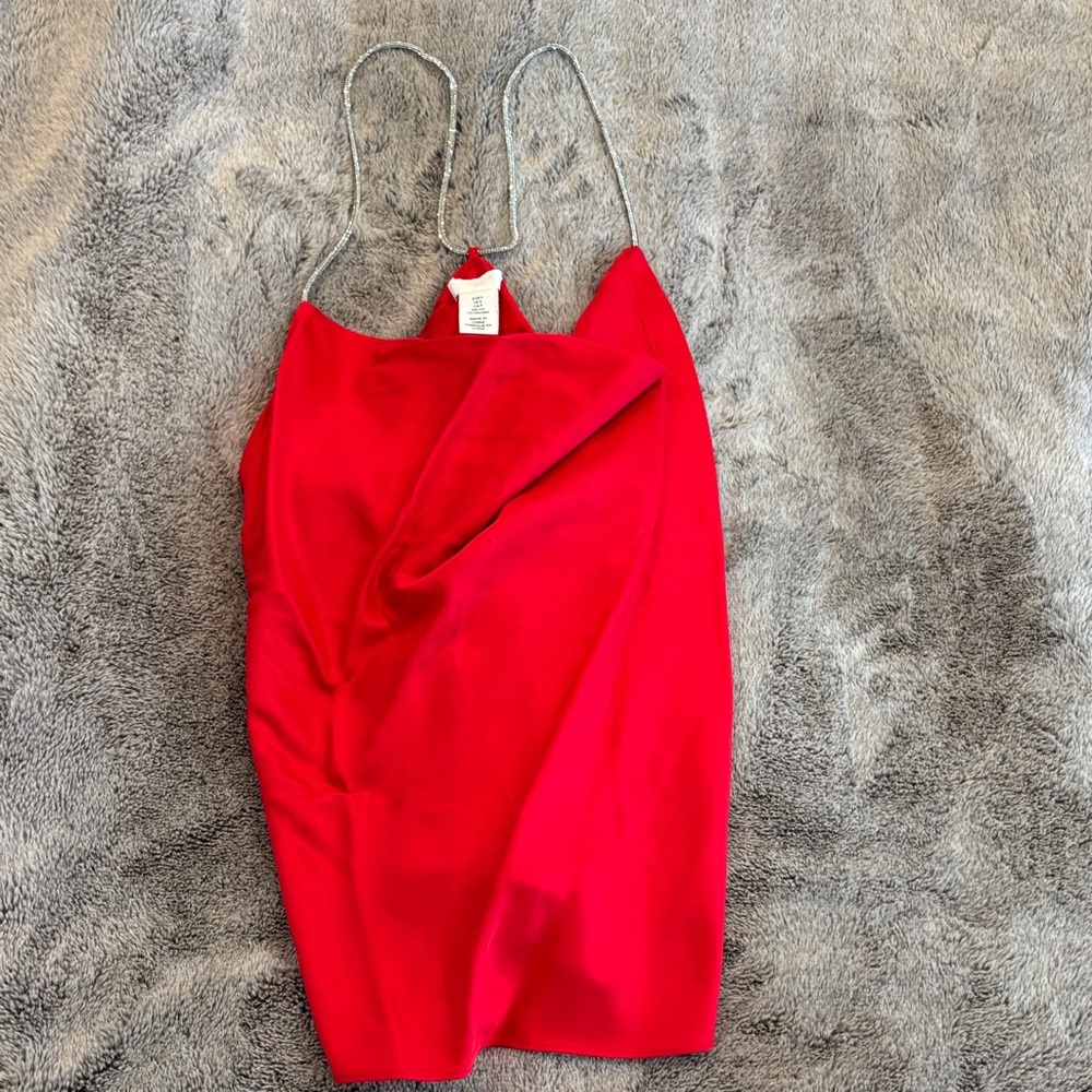 Red Jeweled Spaghetti Strap Top